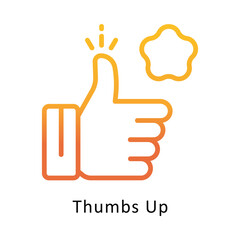 Thumbs Up Vector Gradient Icon. Eps 10 File 
