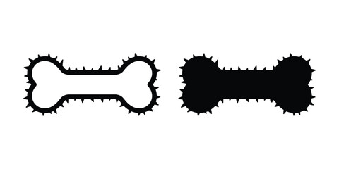 dog bone icon thorn prickle barb prick spine sting vector logo symbol cartoon character illustration clip art isolated