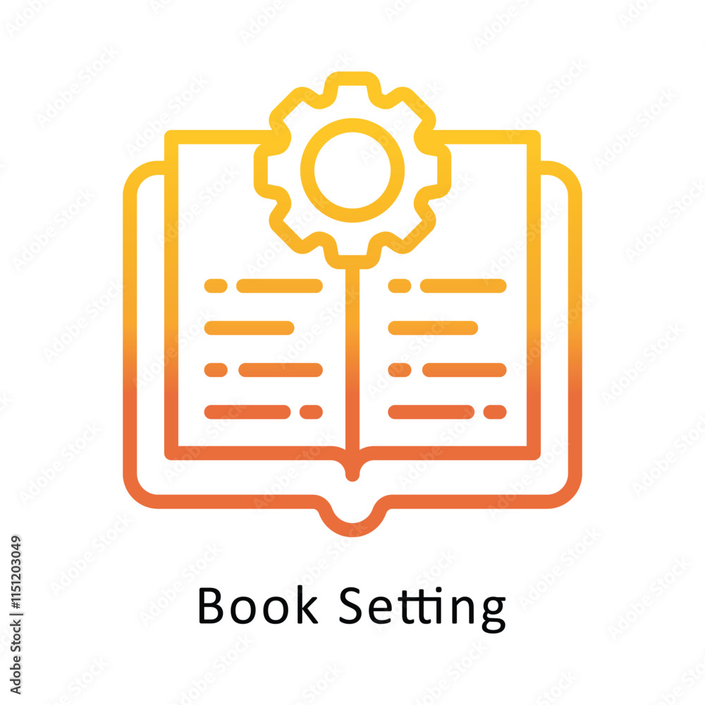 Poster book setting vector gradient icon. eps 10 file
