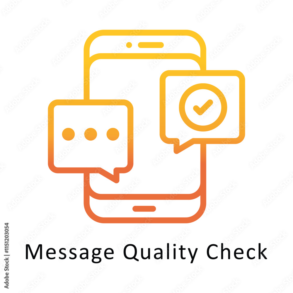 Poster message quality check vector gradient icon. eps 10 file