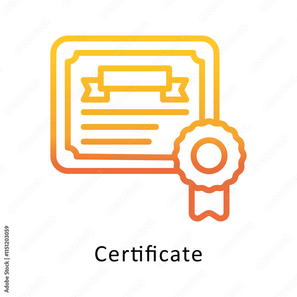 Poster certificate vector gradient icon. eps 10 file
