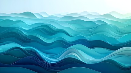 A fluid gradient of vibrant blues and greens, resembling ocean waves, for an energetic and refreshing feel.