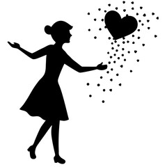 Sprinkling Love and Laughter vector silhouette