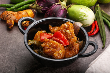 Chinese cuisine - prawn with chili sauce