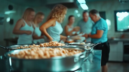 global cuisine in harmony: a community kitchen poster showcasing diverse dishes and the warmth of togetherness – perfect for inviting spaces and cultural celebrations