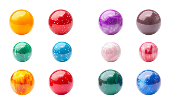 Collection of Balls isolated on transparent Background
