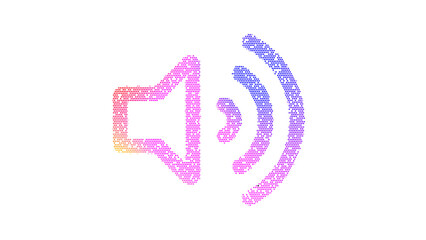 Icon volume up is made up of LED square shapes. There are bright diodes and there are black dead diodes