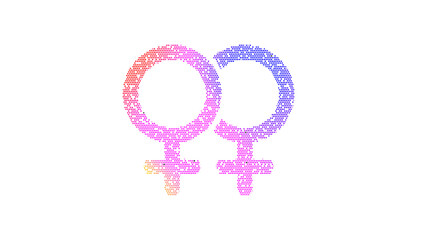 Icon venus double is made up of LED square shapes. There are bright diodes and there are black dead diodes