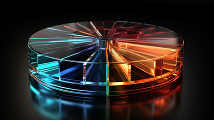 Pie Chart Design with Glass Effect