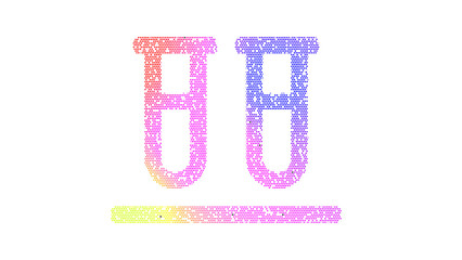 Icon vials is made up of LED square shapes. There are bright diodes and there are black dead diodes