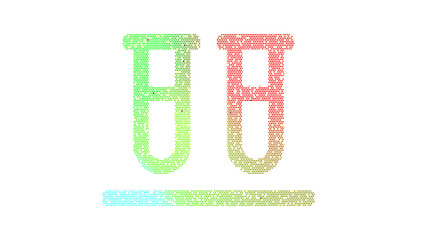 Icon vials is made up of LED square shapes. There are bright diodes and there are black dead diodes