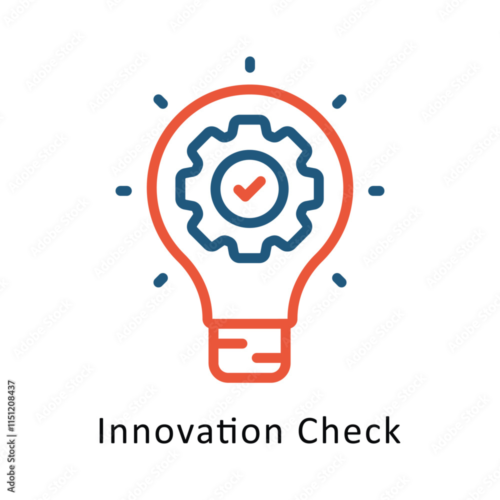 Poster innovation check vector two color icon. eps 10 file