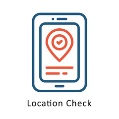 Location Check  Vector Two Color Icon. Eps 10 file 