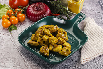 Indian cuisine curry chicken fillet
