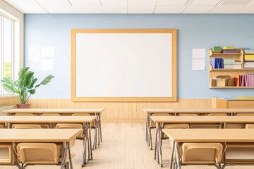 Fototapeta premium Empty Classroom, Perfect for Learning