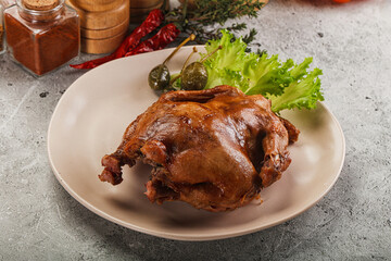 Baked small chicken with spices
