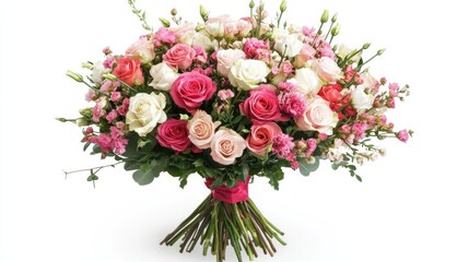 A vibrant bouquet of mixed roses and flowers for gifting.
