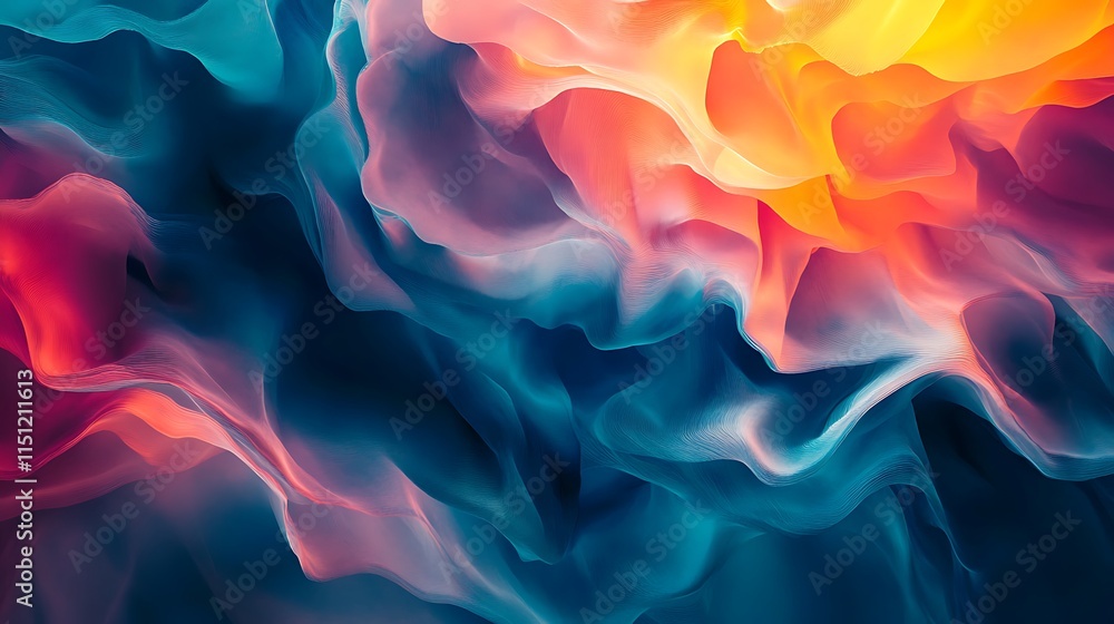 Poster vibrant abstract art featuring swirling colors dynamic textures with visual feast of imagination cre