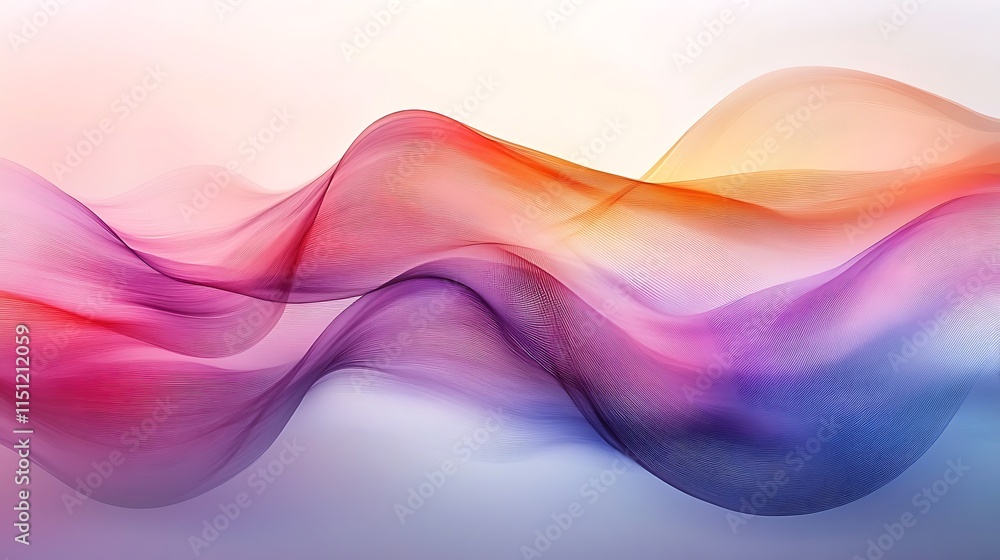 Poster abstract image featuring vibrant with flowing waves in various colors for perfect backgrounds or des