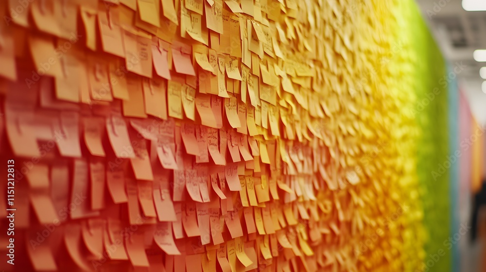 Poster creative collaboration event office space visual content colorful environment close-up view teamwork