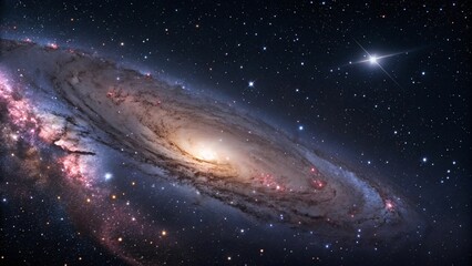 360 degree equirectangular projection space background with nebula and stars, environment map. HDRI spherical panorama