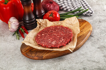 Raw beef burger cutlet minced meat