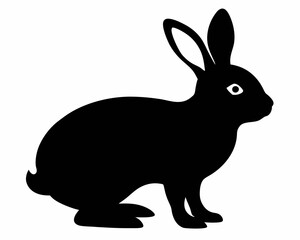 silhouette of Rabbit vector on white background 