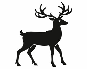 Naklejka premium silhouette of Reindeer vector on white background