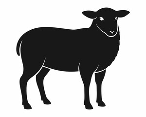 silhouette of Sheep vector on white background 