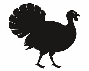 silhouette of turkey vector on white background
