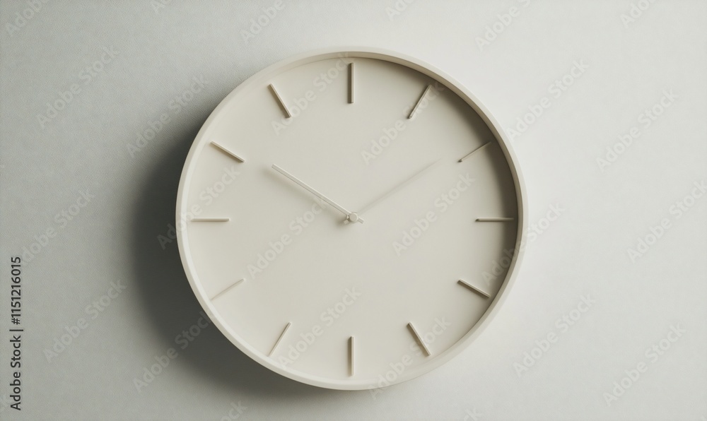 Poster a minimalist wall clock with a clean design and simple hour markers.