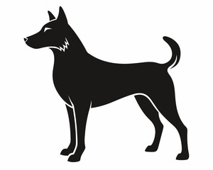 silhouette of Dog vector on white background