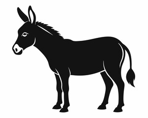 silhouette of Donkey vector on white background