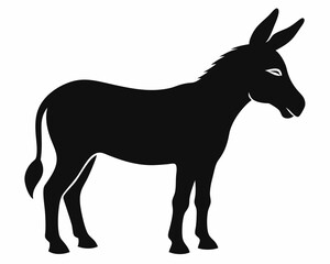 silhouette of Donkey vector on white background
