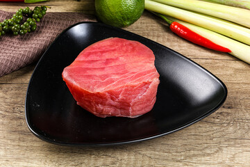Raw fresh Tuna fush steak