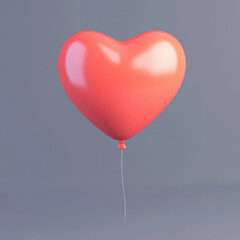 vibrant red heart shaped balloon floating gracefully in air