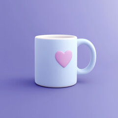 cute blue mug with pink heart, perfect for coffee lovers