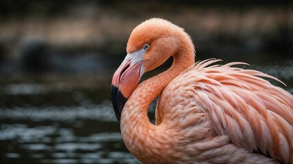 Fototapeta premium close up of a flamingo