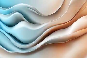 Obraz premium Stunning abstract wavy glass shapes with soft light reflections and flowing curves forming a sleek and futuristic digital background with elegant elements and a aesthetic