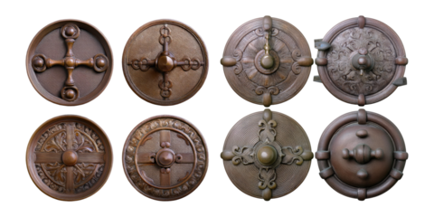 Decorative Antique Shields Collection, PNG collection, set bundle, isolate on transparent or white background