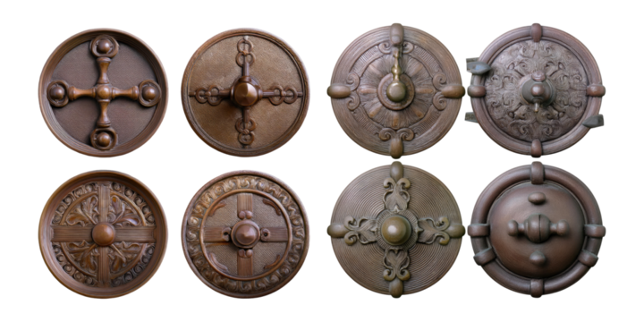 Decorative Antique Shields Collection, PNG collection, set bundle, isolate on transparent or white background