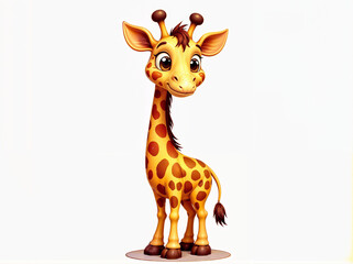 Fototapeta premium Beautiful cartoon giraffe isolated on white background