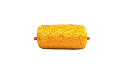 Bright Yellow Sewing Thread on a Spool Isolated on White Background
