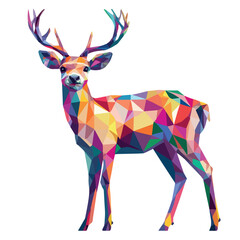Colorful Low Poly Deer Vector illustration on isolated background