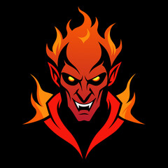 Hypnotic Vampire Portrait in Flames Perfect for T-Shirt Designs