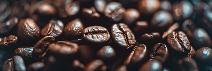 Coffee beans in close-up.