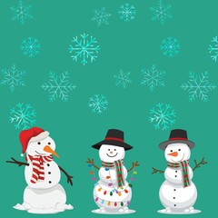 snowman and christmas tree