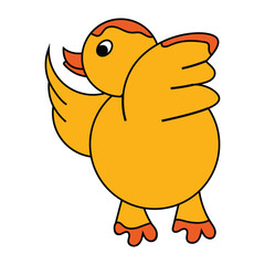 Baby chick drawing vector art illustration.