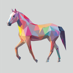 Obraz premium Colorful Low Poly Horse Vector illustration on isolated background