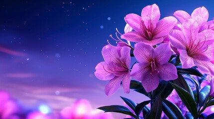 Night Blooming Azaleas: Purple Floral Art -  Surreal/Dreamlike Phot.